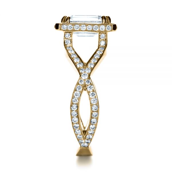 14k Yellow Gold 14k Yellow Gold Custom Diamond Engagement Ring - Side View - 1159