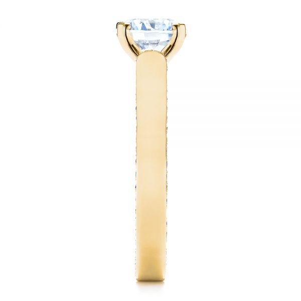 14k Yellow Gold 14k Yellow Gold Custom Diamond Engagement Ring - Side View -  1259