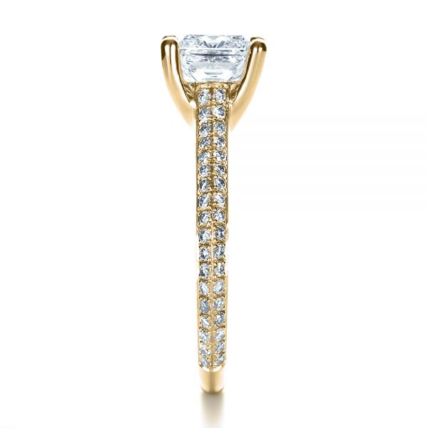 14k Yellow Gold 14k Yellow Gold Custom Diamond Engagement Ring - Side View -  1402