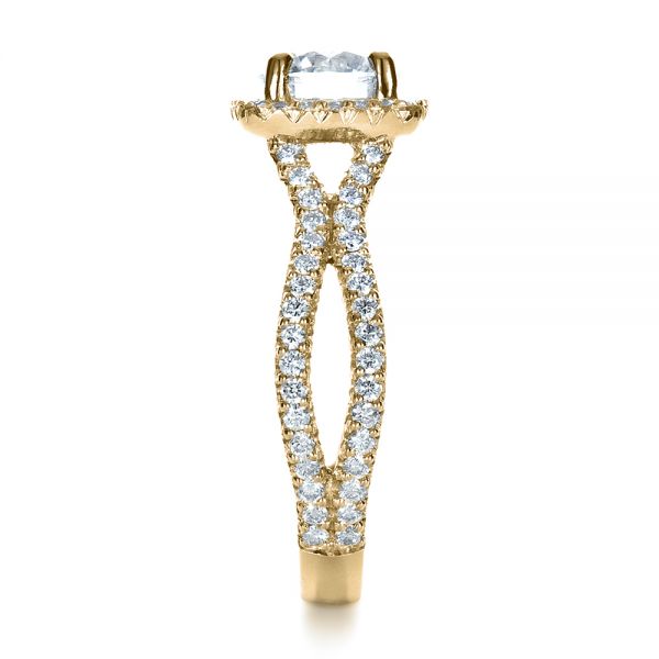 14k Yellow Gold 14k Yellow Gold Custom Diamond Engagement Ring - Side View -  1407