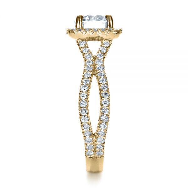 14k Yellow Gold 14k Yellow Gold Custom Diamond Engagement Ring - Side View - 1407