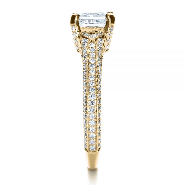 14k Yellow Gold 14k Yellow Gold Custom Diamond Engagement Ring - Side View - 1410