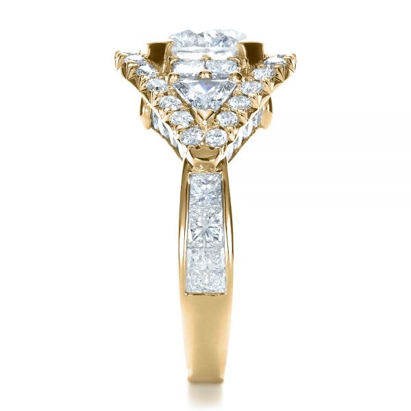 14k Yellow Gold 14k Yellow Gold Custom Diamond Engagement Ring - Side View -  1414