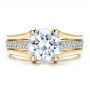 18k Yellow Gold 18k Yellow Gold Custom Diamond Engagement Ring - Top View -  100035 - Thumbnail