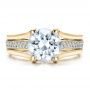 18k Yellow Gold 18k Yellow Gold Custom Diamond Engagement Ring - Top View -  100035 - Thumbnail