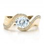 14k Yellow Gold 14k Yellow Gold Custom Diamond Engagement Ring - Top View -  100069 - Thumbnail