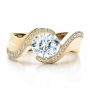 14k Yellow Gold 14k Yellow Gold Custom Diamond Engagement Ring - Top View -  100069 - Thumbnail