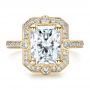 14k Yellow Gold 14k Yellow Gold Custom Diamond Engagement Ring - Top View -  100091 - Thumbnail