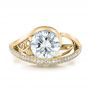 18k Yellow Gold 18k Yellow Gold Custom Diamond Engagement Ring - Top View -  100551 - Thumbnail