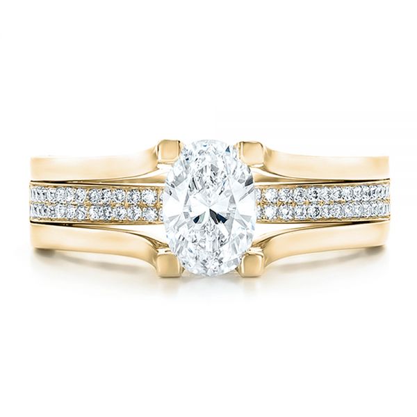 14k Yellow Gold 14k Yellow Gold Custom Diamond Engagement Ring - Top View -  100627