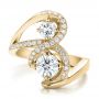 18k Yellow Gold 18k Yellow Gold Custom Diamond Engagement Ring - Top View -  100782 - Thumbnail