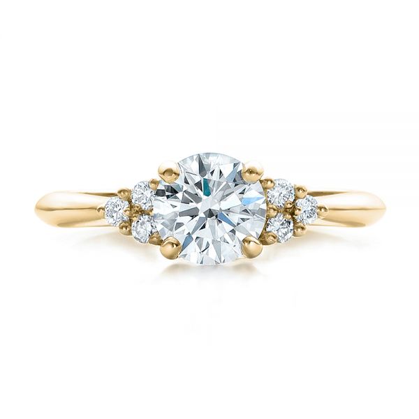 18k Yellow Gold 18k Yellow Gold Custom Diamond Engagement Ring - Top View -  100810