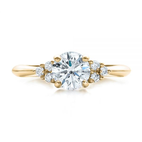 18k Yellow Gold 18k Yellow Gold Custom Diamond Engagement Ring - Top View - 100810