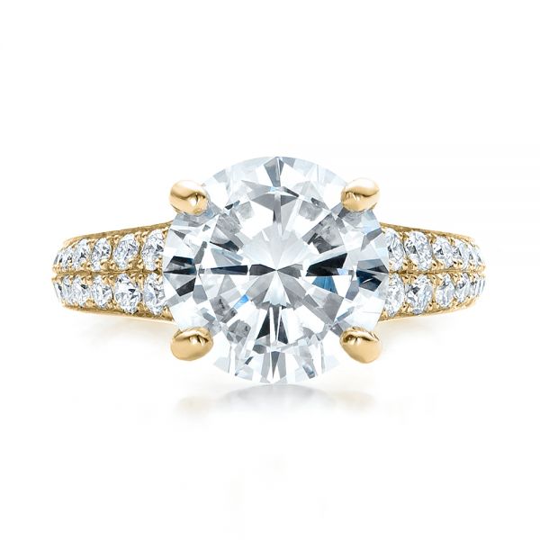 14k Yellow Gold 14k Yellow Gold Custom Diamond Engagement Ring - Top View -  100872