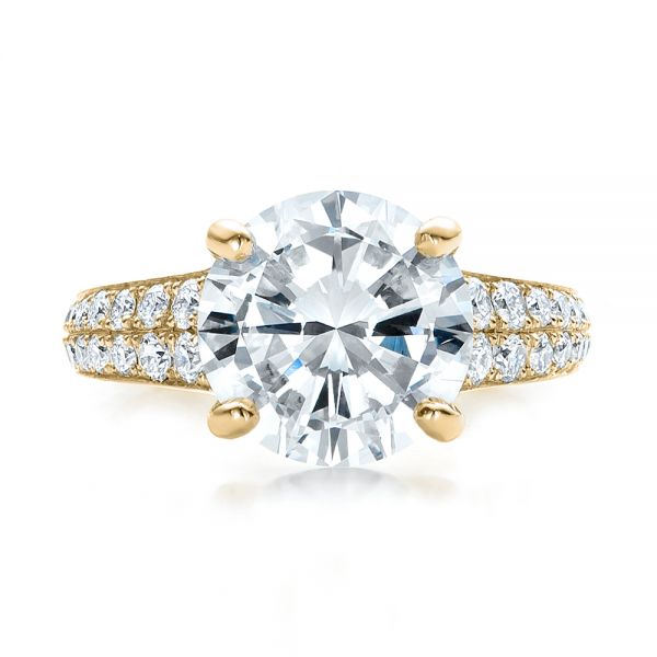 18k Yellow Gold 18k Yellow Gold Custom Diamond Engagement Ring - Top View - 100872