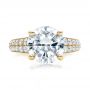 14k Yellow Gold 14k Yellow Gold Custom Diamond Engagement Ring - Top View -  100872 - Thumbnail