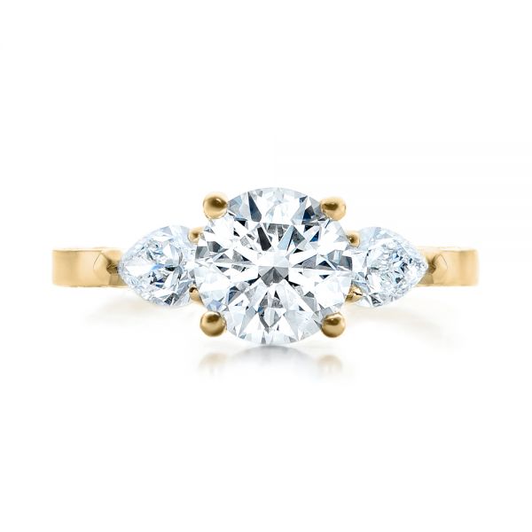 18k Yellow Gold 18k Yellow Gold Custom Diamond Engagement Ring - Top View -  101230