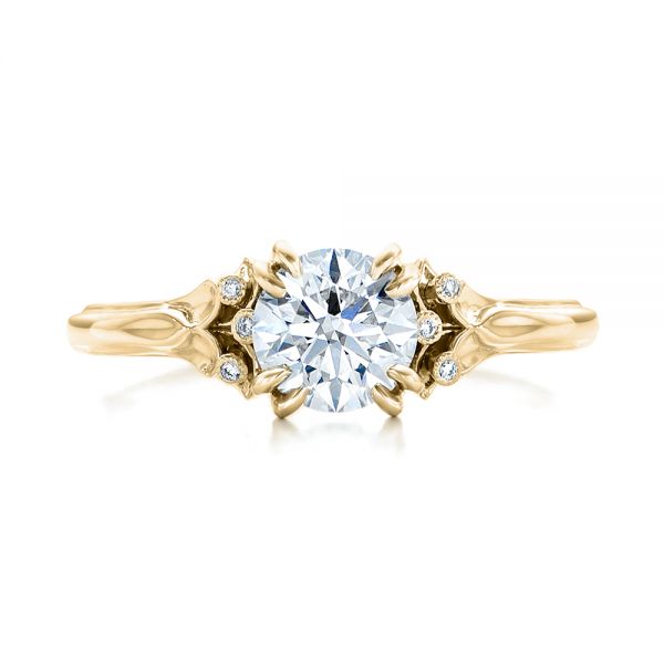 14k Yellow Gold 14k Yellow Gold Custom Diamond Engagement Ring - Top View -  102024
