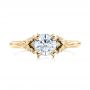 18k Yellow Gold 18k Yellow Gold Custom Diamond Engagement Ring - Top View -  102024 - Thumbnail