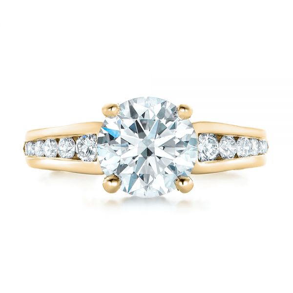18k Yellow Gold 18k Yellow Gold Custom Diamond Engagement Ring - Top View -  102218