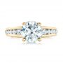 18k Yellow Gold 18k Yellow Gold Custom Diamond Engagement Ring - Top View -  102218 - Thumbnail