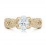 18k Yellow Gold 18k Yellow Gold Custom Diamond Engagement Ring - Top View -  102239 - Thumbnail