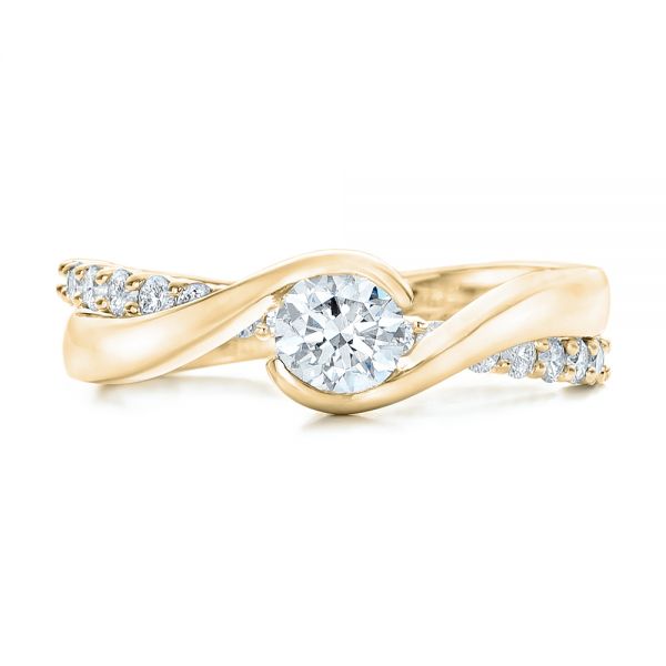 14k Yellow Gold 14k Yellow Gold Custom Diamond Engagement Ring - Top View - 102277