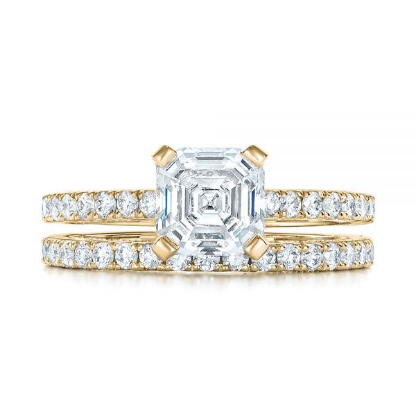 14k Yellow Gold 14k Yellow Gold Custom Diamond Engagement Ring - Top View -  102289