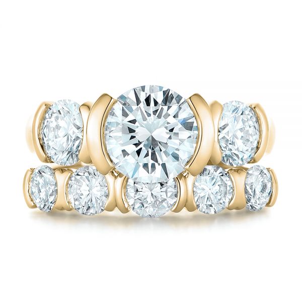 18k Yellow Gold 18k Yellow Gold Custom Diamond Engagement Ring - Top View -  102296