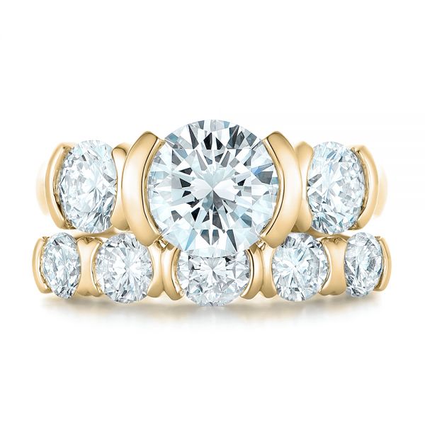 14k Yellow Gold 14k Yellow Gold Custom Diamond Engagement Ring - Top View - 102296
