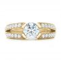 18k Yellow Gold 18k Yellow Gold Custom Diamond Engagement Ring - Top View -  102307 - Thumbnail