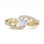 18k Yellow Gold 18k Yellow Gold Custom Diamond Engagement Ring - Top View -  102315 - Thumbnail