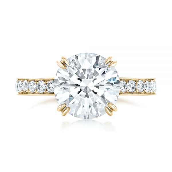 18k Yellow Gold 18k Yellow Gold Custom Diamond Engagement Ring - Top View -  102339