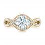 14k Yellow Gold 14k Yellow Gold Custom Diamond Engagement Ring - Top View -  102354 - Thumbnail