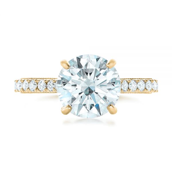 14k Yellow Gold 14k Yellow Gold Custom Diamond Engagement Ring - Top View - 102402
