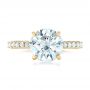 18k Yellow Gold 18k Yellow Gold Custom Diamond Engagement Ring - Top View -  102402 - Thumbnail