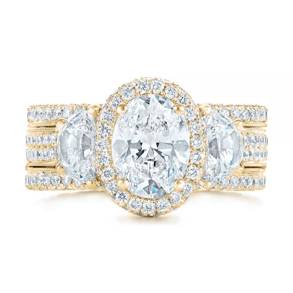 18k Yellow Gold 18k Yellow Gold Custom Diamond Engagement Ring - Top View -  102415