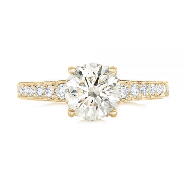 14k Yellow Gold 14k Yellow Gold Custom Diamond Engagement Ring - Top View -  102462