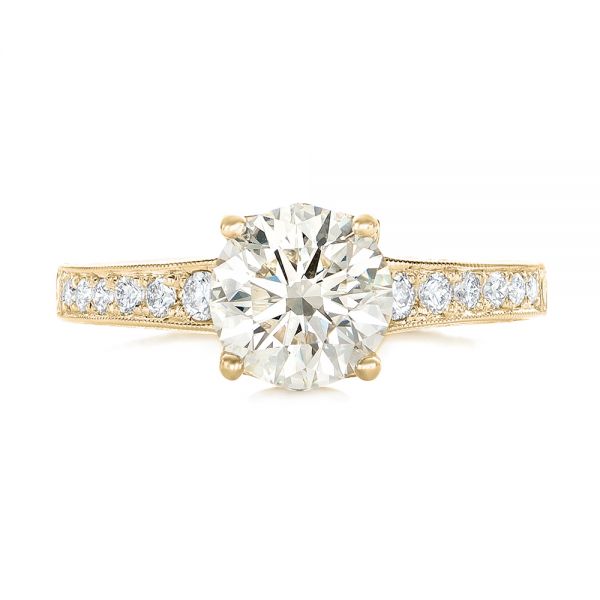 14k Yellow Gold 14k Yellow Gold Custom Diamond Engagement Ring - Top View - 102462