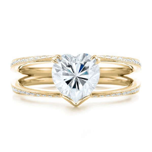 18k Yellow Gold 18k Yellow Gold Custom Diamond Engagement Ring - Top View -  102463