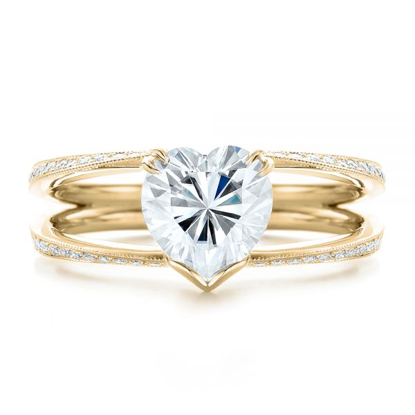 14k Yellow Gold 14k Yellow Gold Custom Diamond Engagement Ring - Top View - 102463