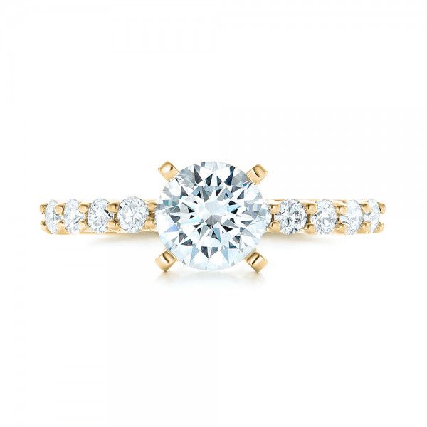 18k Yellow Gold 18k Yellow Gold Custom Diamond Engagement Ring - Top View -  102582