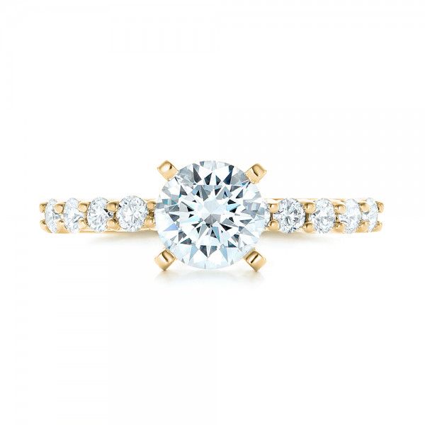 14k Yellow Gold 14k Yellow Gold Custom Diamond Engagement Ring - Top View - 102582