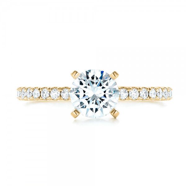 14k Yellow Gold 14k Yellow Gold Custom Diamond Engagement Ring - Top View -  102586