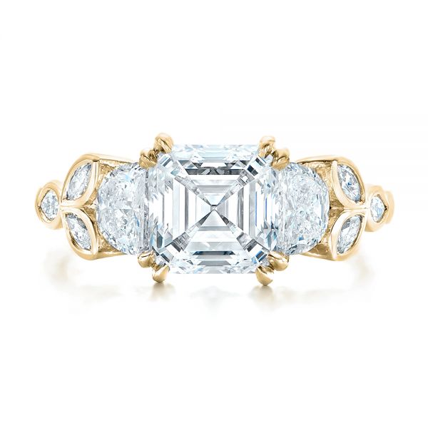 14k Yellow Gold 14k Yellow Gold Custom Diamond Engagement Ring - Top View -  102594