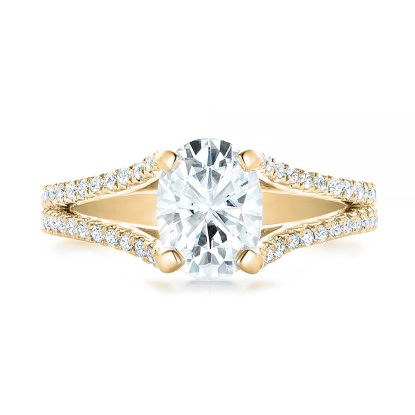 18k Yellow Gold 18k Yellow Gold Custom Diamond Engagement Ring - Top View -  102604