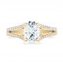 18k Yellow Gold 18k Yellow Gold Custom Diamond Engagement Ring - Top View -  102604 - Thumbnail
