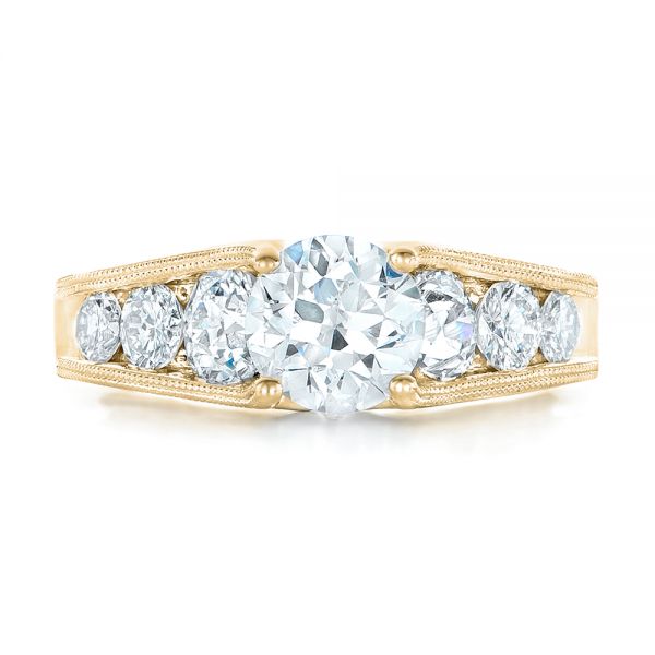 18k Yellow Gold 18k Yellow Gold Custom Diamond Engagement Ring - Top View -  102762