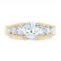18k Yellow Gold 18k Yellow Gold Custom Diamond Engagement Ring - Top View -  102762 - Thumbnail