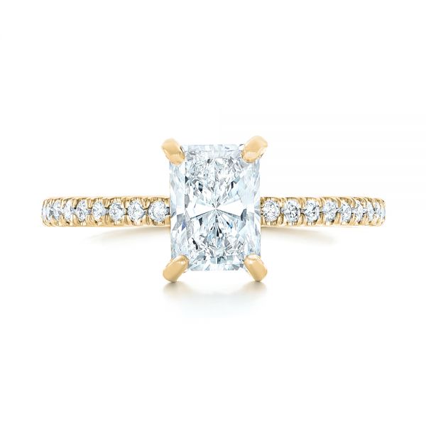 14k Yellow Gold 14k Yellow Gold Custom Diamond Engagement Ring - Top View -  102856